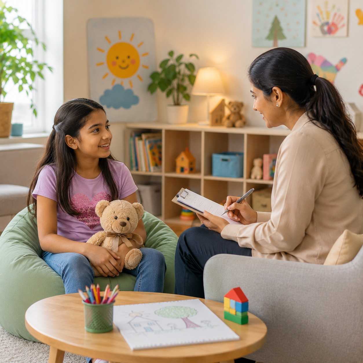 Child and adolescent counselling session with Dr. Sayana Suzkin - age-appropriate support for young emotional well-being