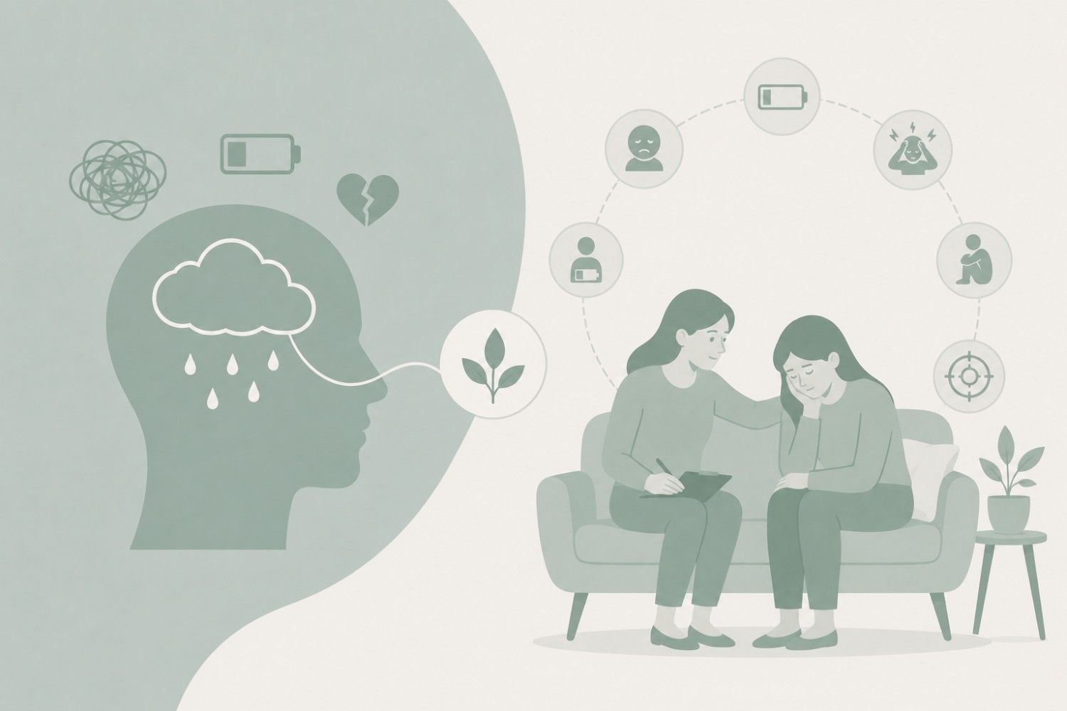 Depression counselling session with Dr. Sayana Suzkin - compassionate support for emotional well-being