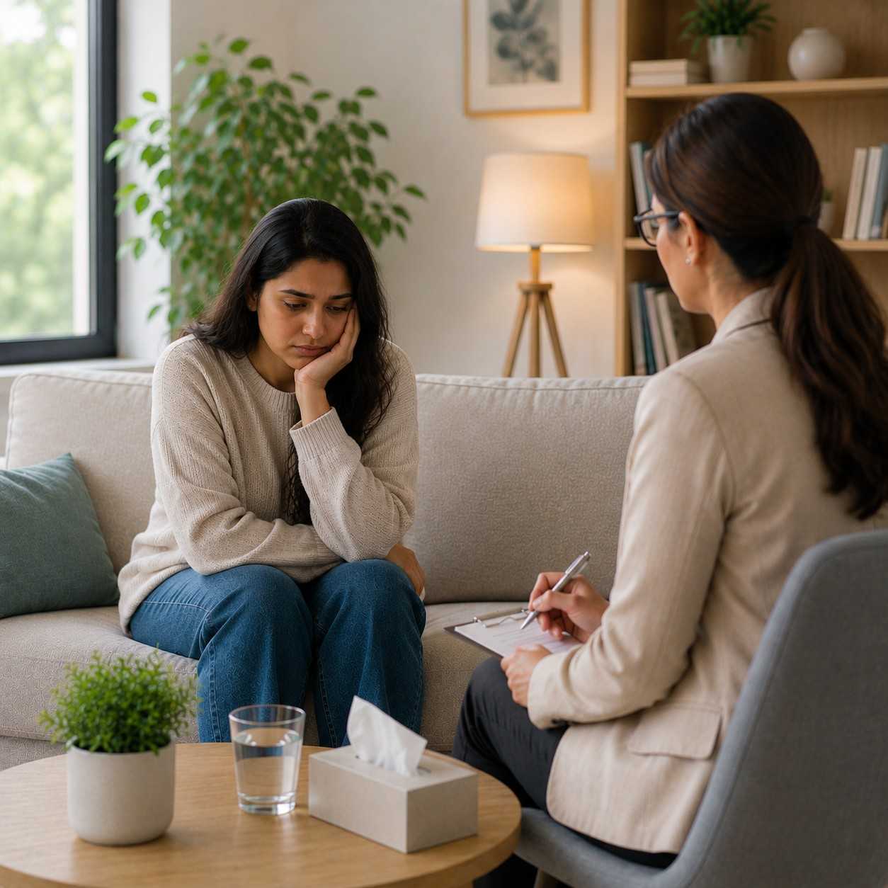 Depression counselling session with Dr. Sayana Suzkin - compassionate support for emotional well-being