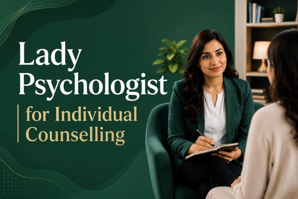 Lady Psychologist for Individual Counselling providing one-on-one therapy and emotional support in a professional counselling session