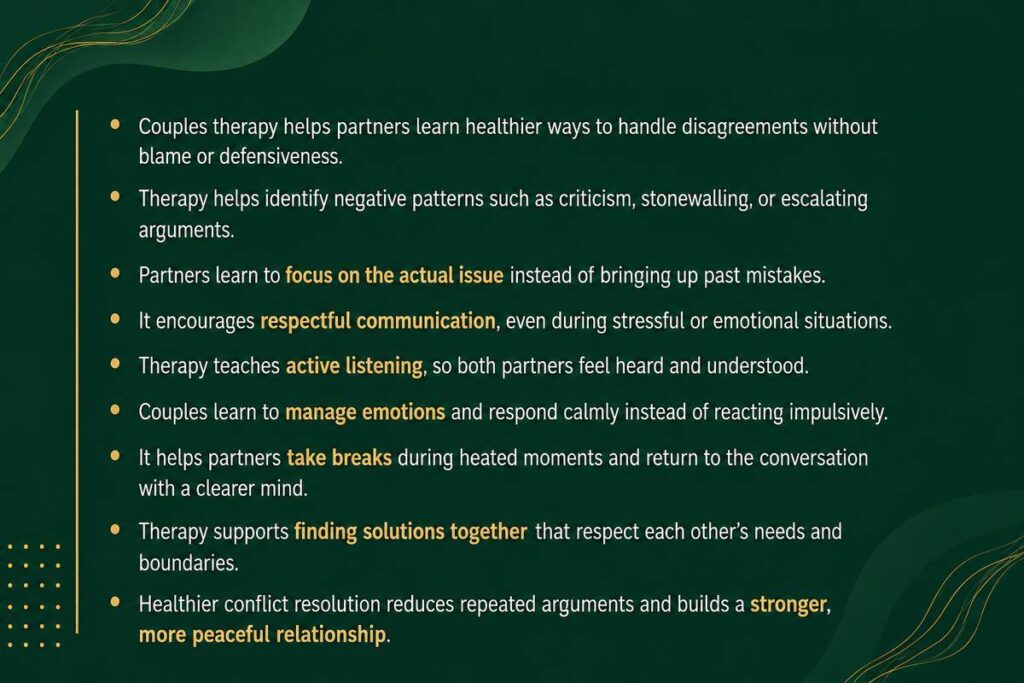 Benefits of Couples Therapy Include Healthier Conflict Resolution